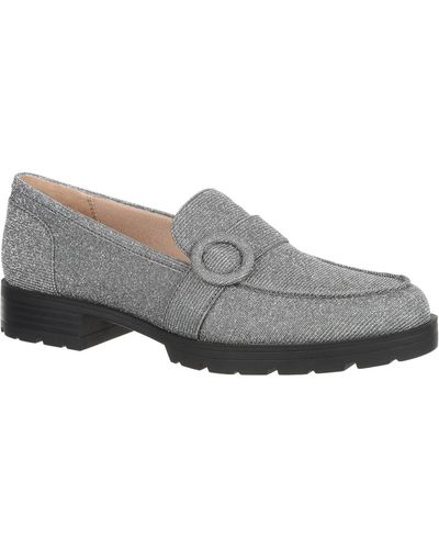 LifeStride Lolly Patent Slip On Loafers - Gray