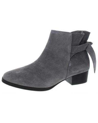 Aerosoles Crosswalk Faux Suede Bow Back Ankle Boots - Gray