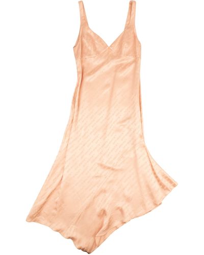 Off-White c/o Virgil Abloh Pink Logo Silk Dress