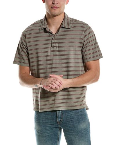 Save Khaki Stripe Polo Shirt - Gray