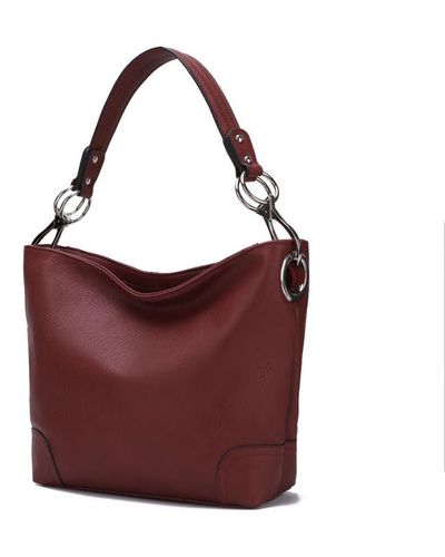 MKF Collection by Mia K Emily Soft Vegan Leather Hobo Handbag - Red