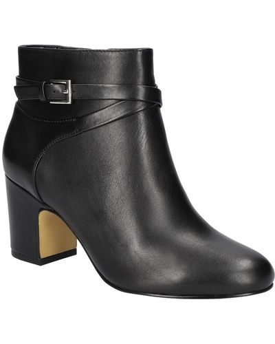 Bella Vita Arlette Leather Zip Up Ankle Boots - Black