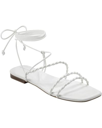 Marc Fisher Strappy Faux Leather Gladiator Sandals - White