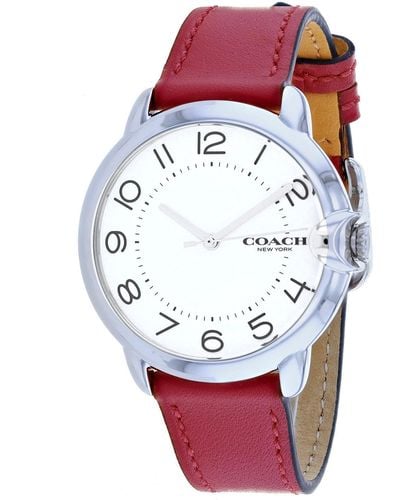 COACH White Dial Watch - Red