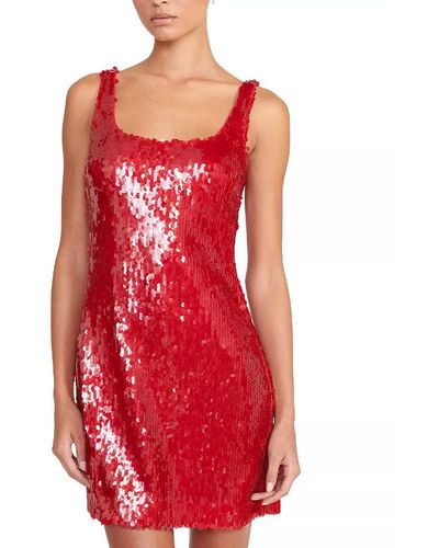 STAUD Eclipse Polyester Sleeveless Mini Dress Poinsettia - Red