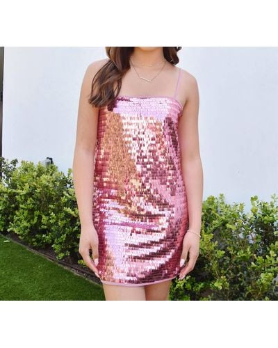 8apart Goldie Sparkle Spaghetti Strap Dress - Pink