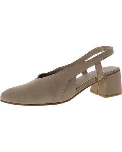 Eileen Fisher Gals-tn Leather Pointed Toe Slingbacks - Brown
