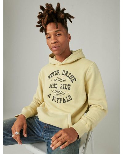 Lucky Brand Stone Never Drink Hoodie - Yellow