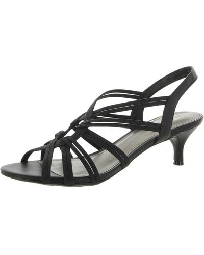 Naturalizer Embrace Faux Leather Kitten Heel Strappy Sandals - Black
