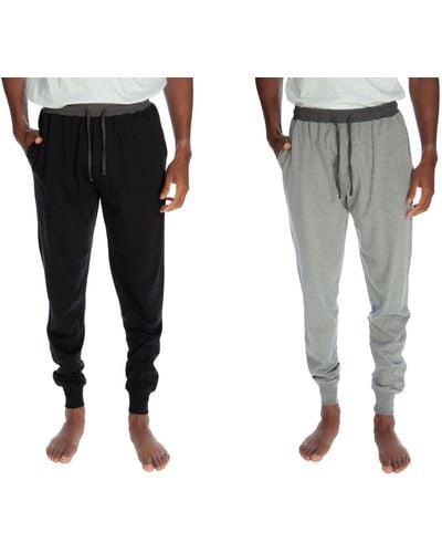 Unsimply Stitched Contrast Waistband Cuffed Jogger 2 Pack - Black