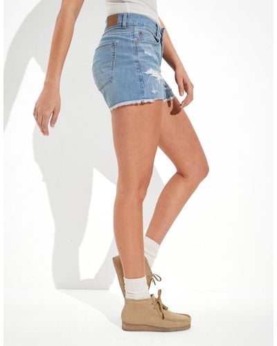 American Eagle Outfitters Ae Low-rise Denim Tomgirl Short - Blue