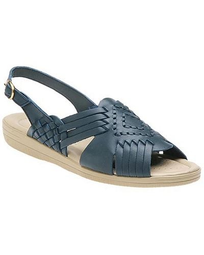 Softspots Tela Leather Slip On Slingback Sandals - Blue