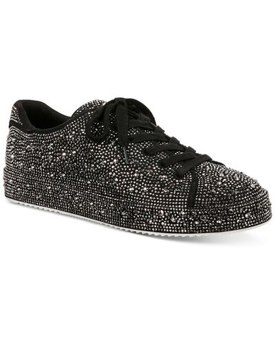 INC Lola Faux Leather Embellished Casual And Fashion Sneakers - Gray