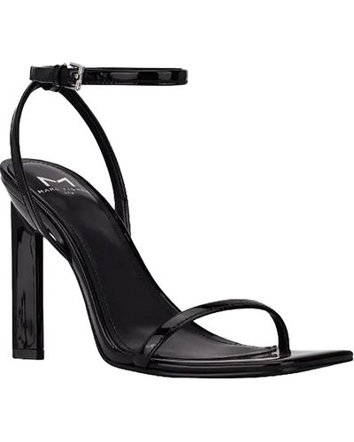 Marc Fisher Arthur Patent Leather Ankle Strap Heels - Black