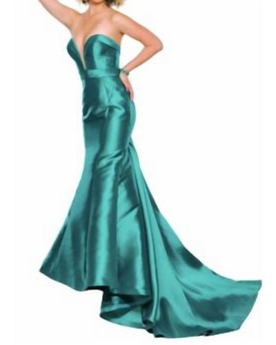 Jovani Sweetheart Strapless Gown - Green