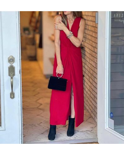 Clara Sunwoo Center Slit Maxi Dress - Red