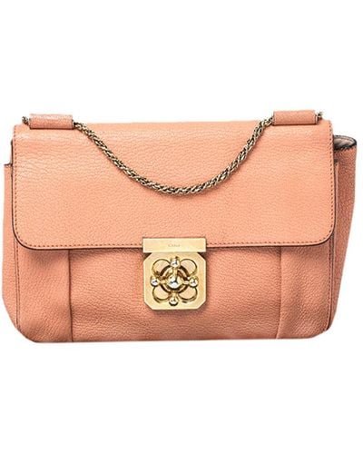 Chloé Leather Medium Elsie Shoulder Bag - Pink