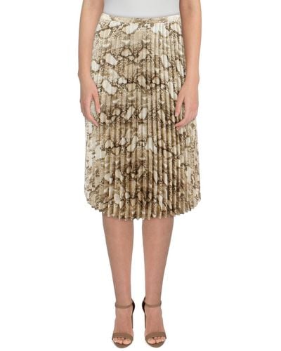 Lauren by Ralph Lauren Plus Pleated Printed Pleated Skirt - Natural