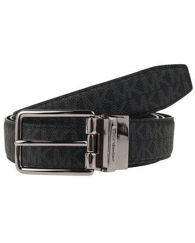 Michael Kors Reversible Mk Signature Leather 2in1 Dress Belt - Black