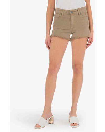 Kut From The Kloth Jane High Rise Short With Fray Hem - Natural