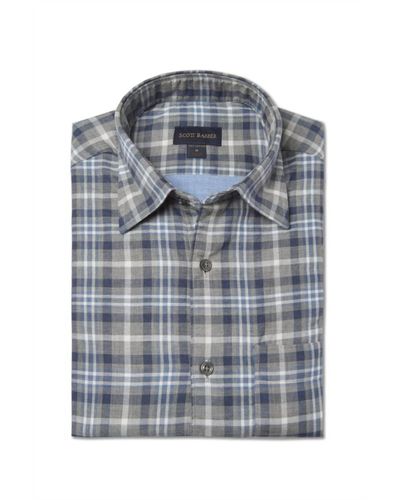 Scott Barber Double Face Casual Plaid - Gray
