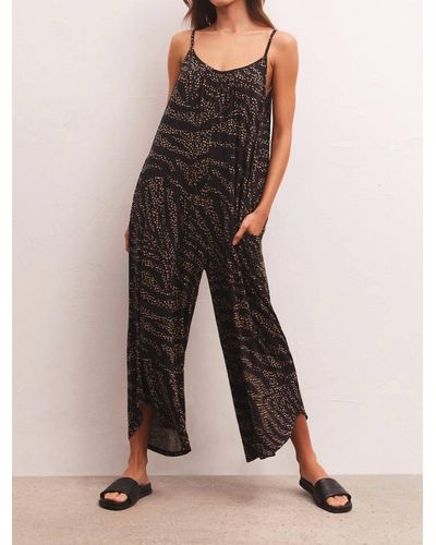 Z Supply Wide Leg Flared Jumpsuit - Natural