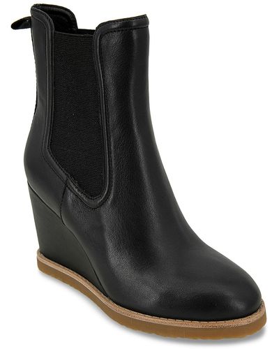 Splendid Wynn Wedge Pointed Toe Wedge Boots - Black