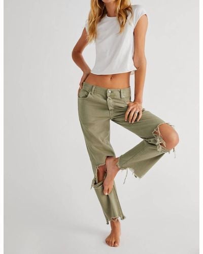 Free People maggie Mid Rise Straight Jeans - Green