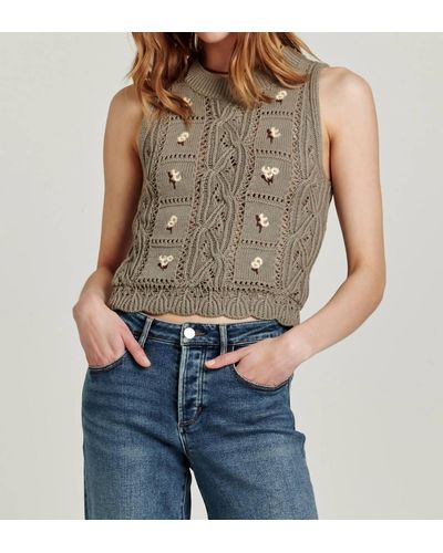 Another Love Lorelei Cable Knit Sweater Tank - Blue