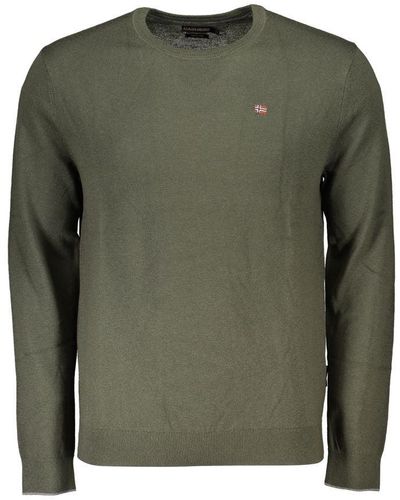 Napapijri Vintage Crew Neck Embroide Sweater - Green