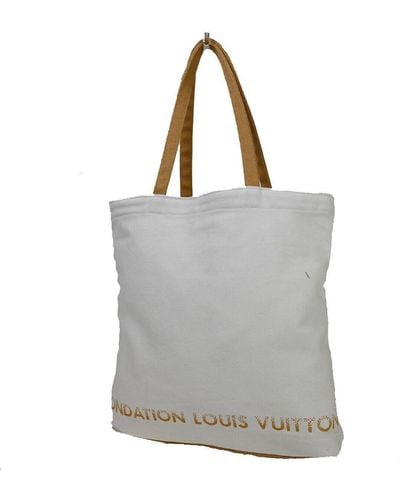 Louis Vuitton Fondation Cotton Shoulder Bag (pre-owned) - Gray