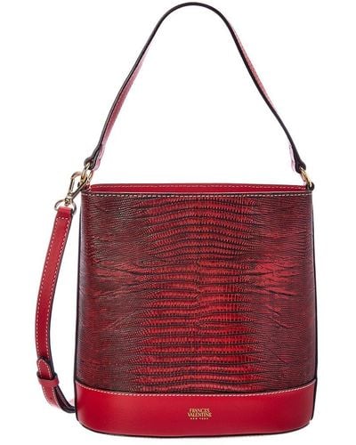 Frances Valentine Stella Slim Leather Bucket Bag - Red