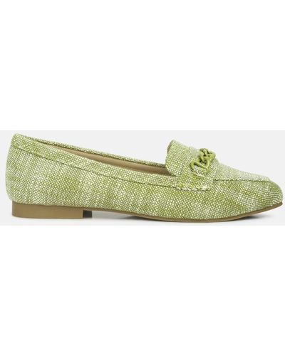 LONDON RAG Abeera Chain Embellished Loafers - Green