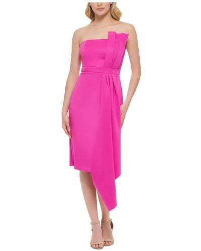 Eliza J Strapless Knee-length Cocktail And Party Dress - Pink
