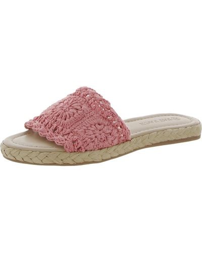 FatFace Cate Crochet Slip On Slide Sandals - Pink