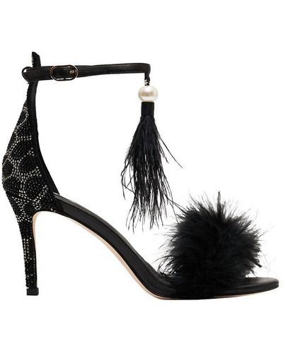 Camilla Feathered Heel - Black