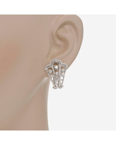 Damiani Burlesque 18k White Gold Diamond 1.10ct. Tw. French Clip Earrings 20049151 - Natural