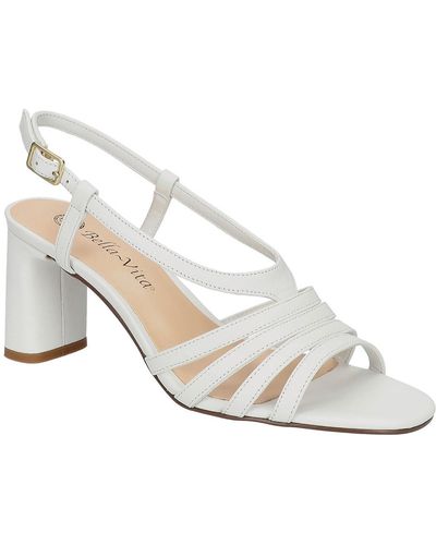 Bella Vita Gretta Leather Strappy Heels - White