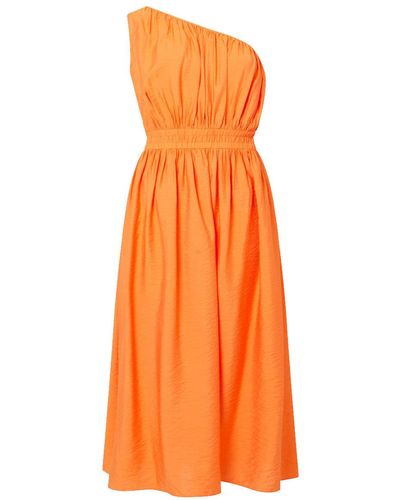 French Connection Faron Midi One Shoulder Dress - Orange