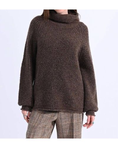 Molly Bracken Chunky Turtleneck Sweater - Brown