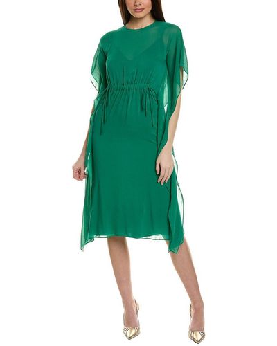 Max Mara Studio Calenda Silk-blend Caftan Dress - Green