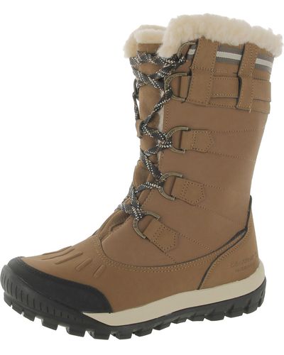 BEARPAW Desdemona Leather Waterproof Snow Boots - Brown