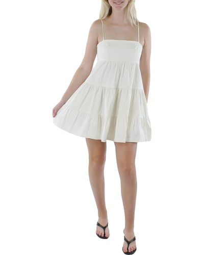Cinq À Sept Lace Up Above Knee Mini Dress - White