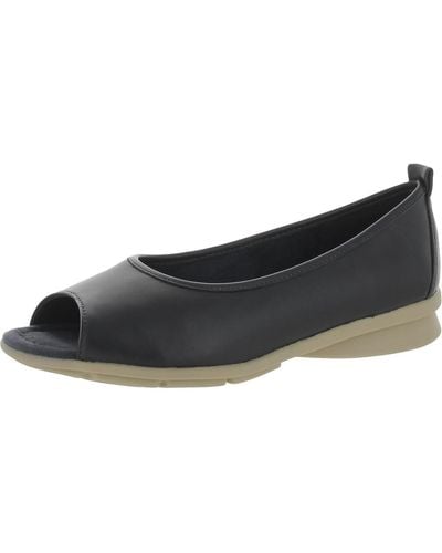 Comfortiva Pratima Leather Slip-on Loafers - Black