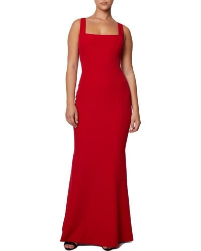Laundry by Shelli Segal Square Neck Sleeveless Evening Dress - Red