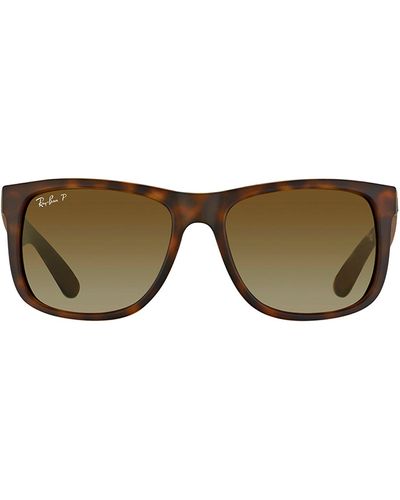 Ray-Ban Rb4165 865/t5 Justin Polarized Wayfarer Sunglasses - Black