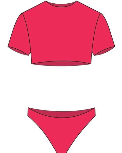NIRVANIC Malibu Crop Bikini Top - Pink