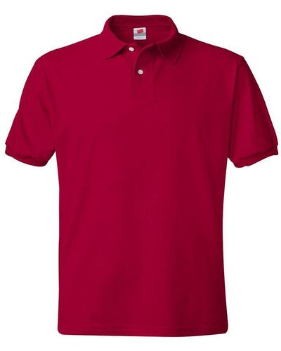 Hanes Ecosmart Jersey Polo - Red