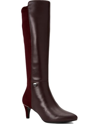 Alfani Hakuu Faux Leather Pointed Toe Knee-high Boots - Black