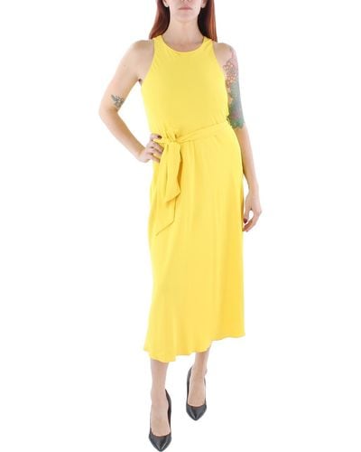 Lauren by Ralph Lauren Crew Neck Party Maxi Dress - Yellow
